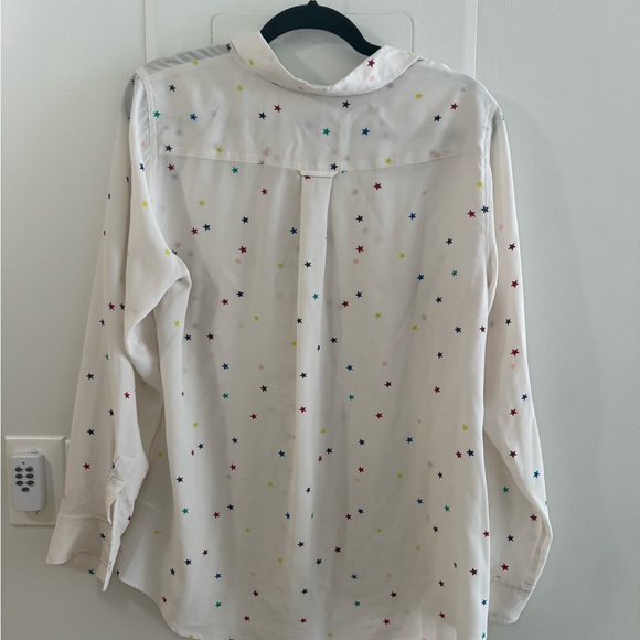 Rails rainbow star print silk blouse button down blouse - Picture 5 of 5